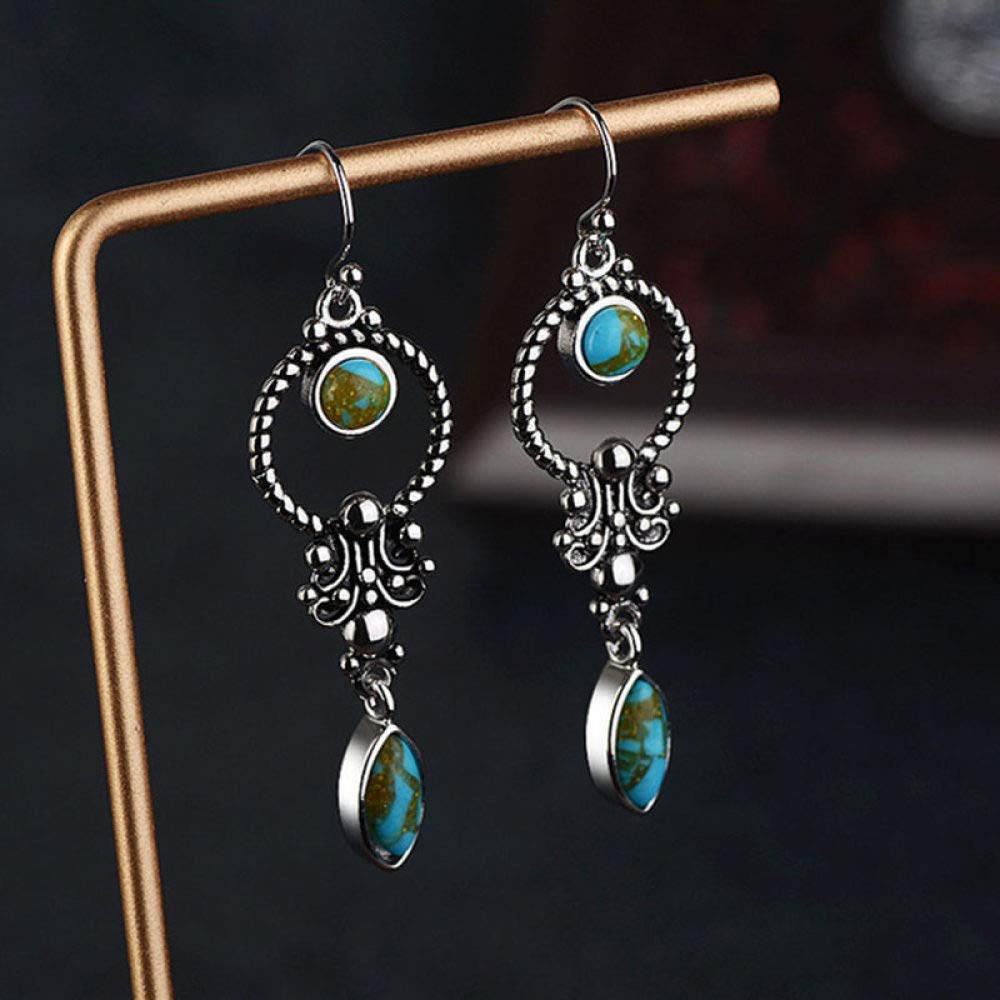 Orecchino a cerchio con goccia d'acqua alla moda semplice in argento