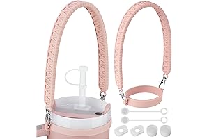 NiHome Silicone Water Bottle Handle for Stanley Tumbler with Anti-Spill Stopper Kit