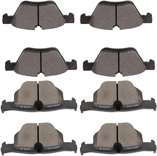 SCITOO D1061 D1170 Kit de pastillas de freno semimetálicas delanteras y traseras de repuesto para BMW 330i 2006, BMW 330xi 2006, BMW 335xi 2007, BMW