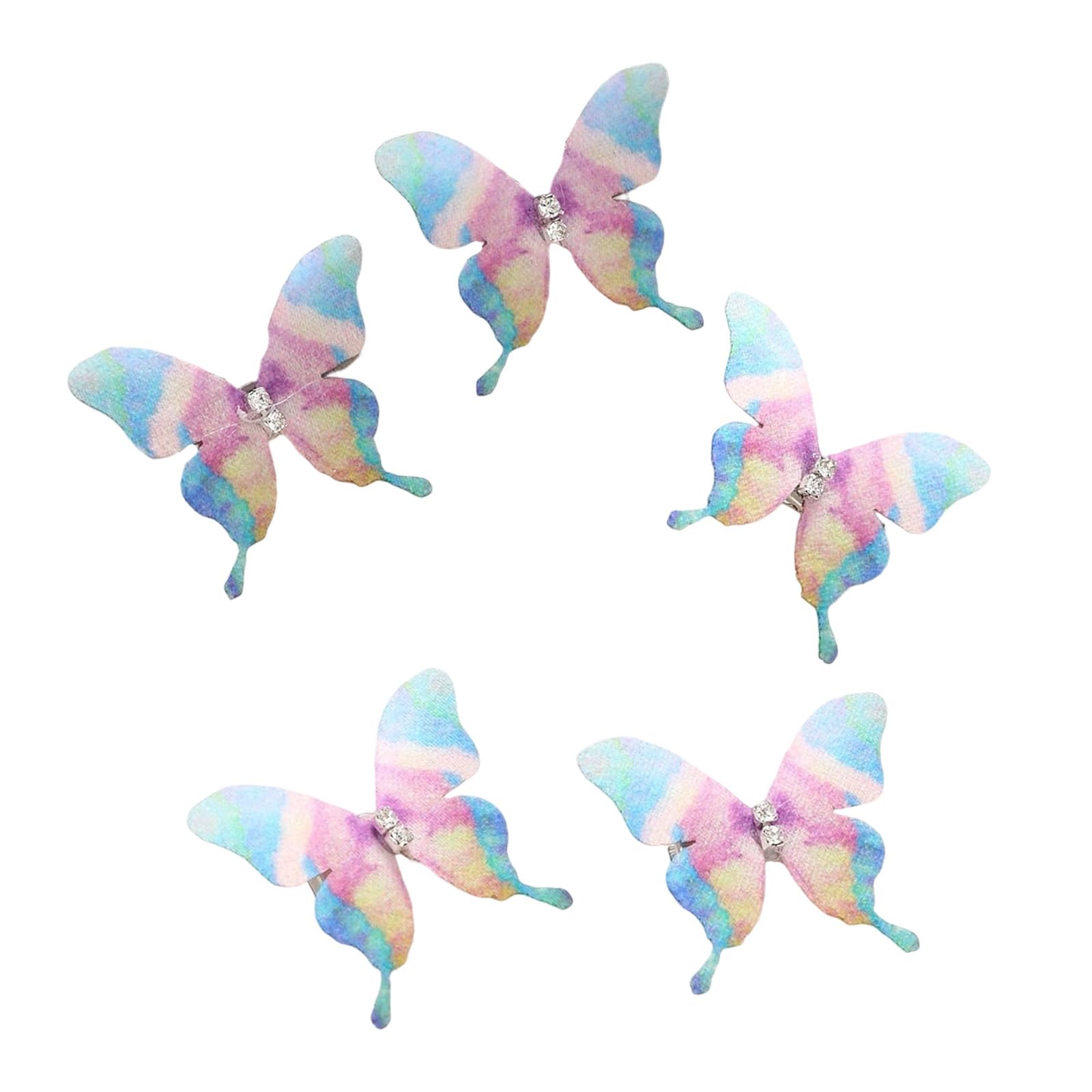 MICFENY 5PCS Fabric Butterfly Hair Clip 2000s Hairpin For Themed Event Birthdays Weddings And Casual Wear Women Girl Hair Decors