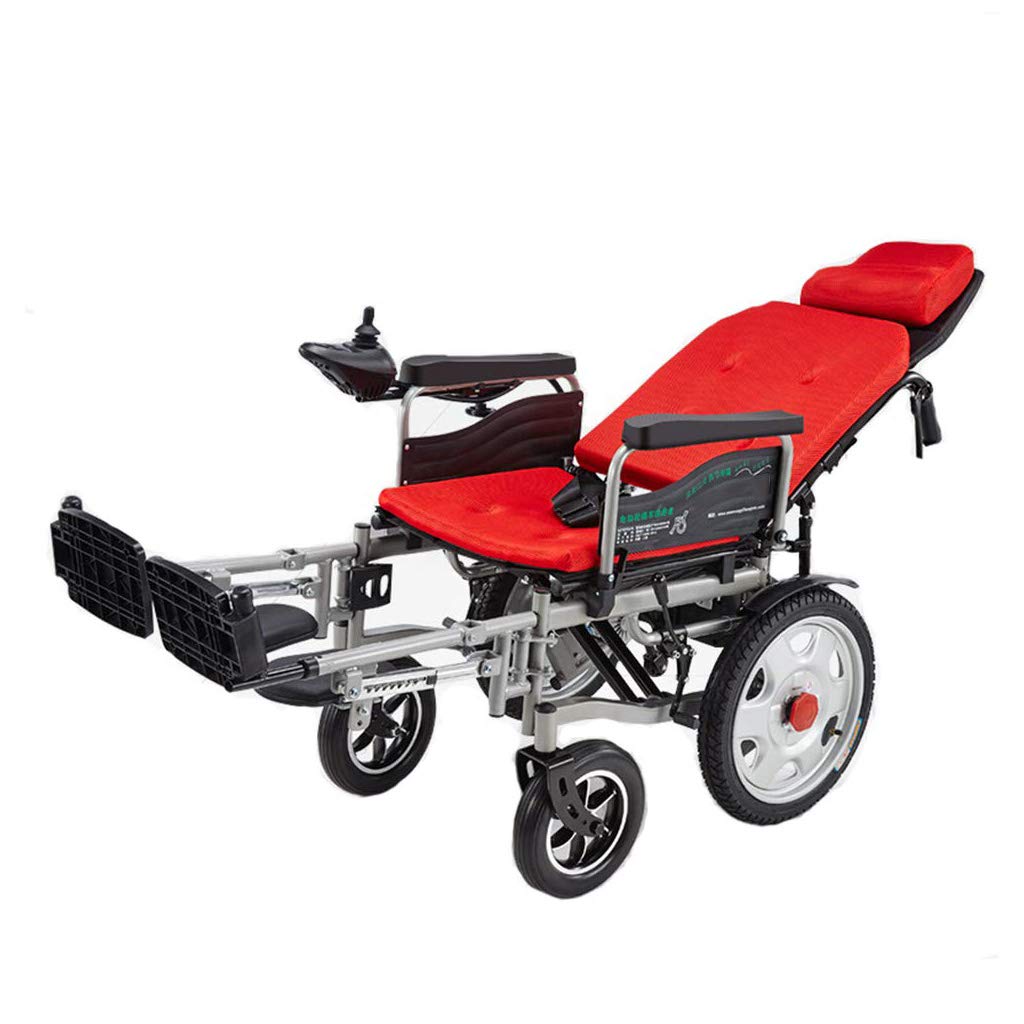 Sedia a rotelle elettrica Pieghevole Leggera, Sedia a rotelle elettrica 2 in 1 per Il Trasporto Seduto e sdraiato, sedie a rotelle elettriche per Adulti e Anziani,