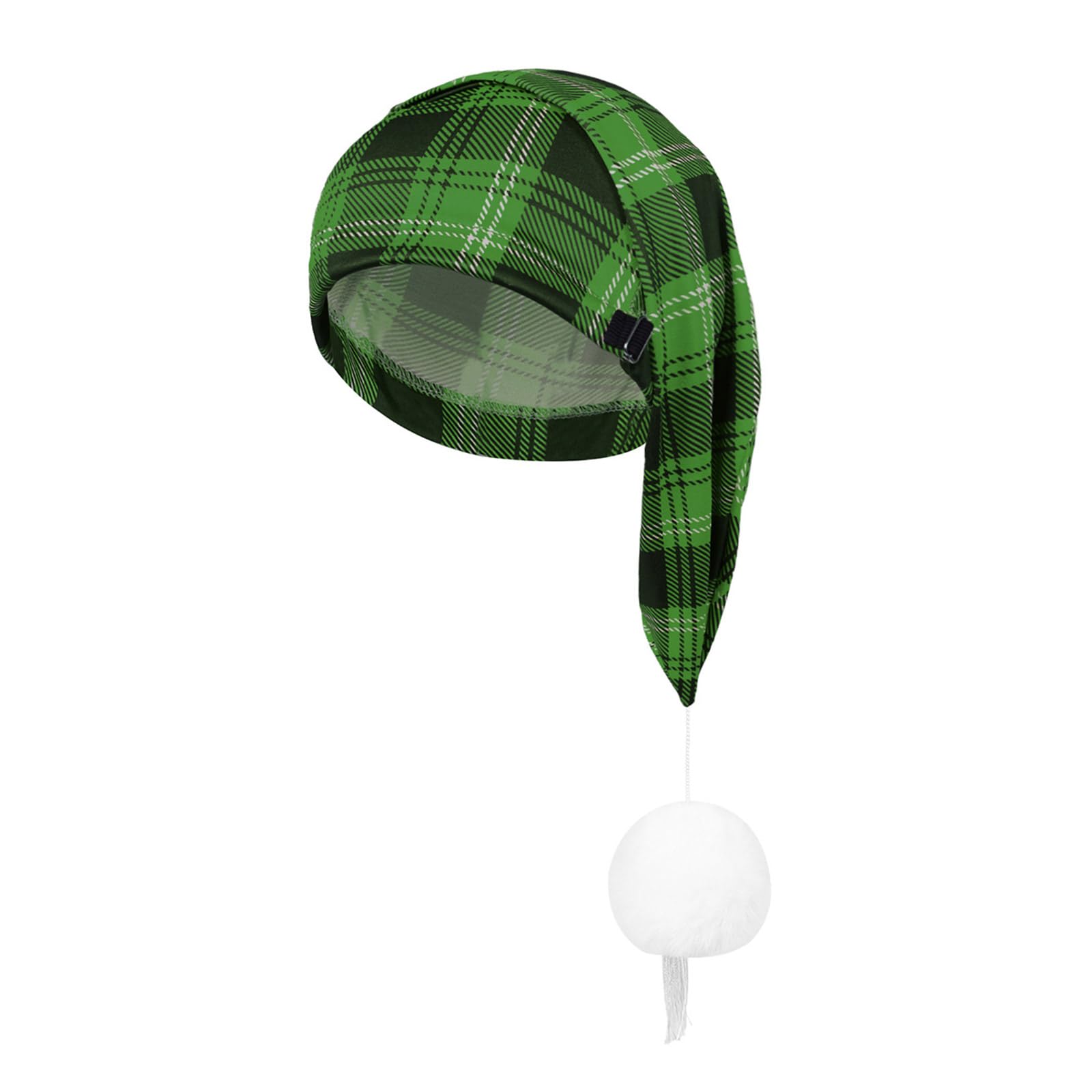 Jazuaiao Christmas Headwear Cap Thicken Plaids Perfect for the Holidays Colorful Outfits for Cosplay Santa Furry Hat Christmas Costume