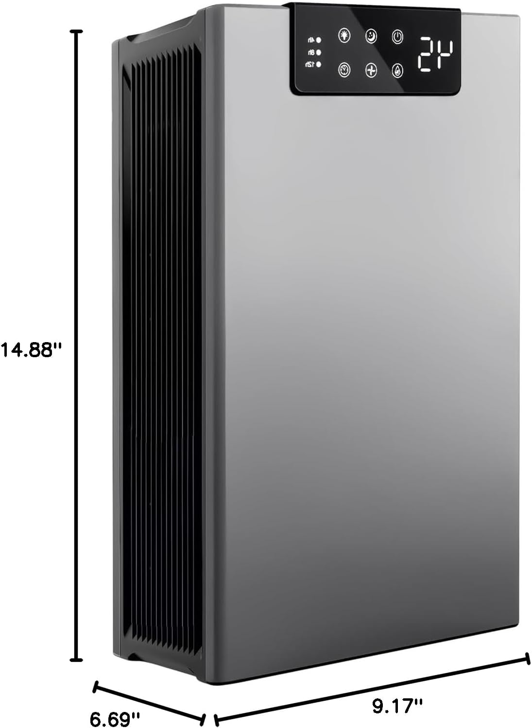 KeepGlad Dehumidifier, 98 OZ Dehumidifiers for Home(1000sq.ft), Auto Shut Off Dehumidifier for Basement Bedroom Bathroom, gray