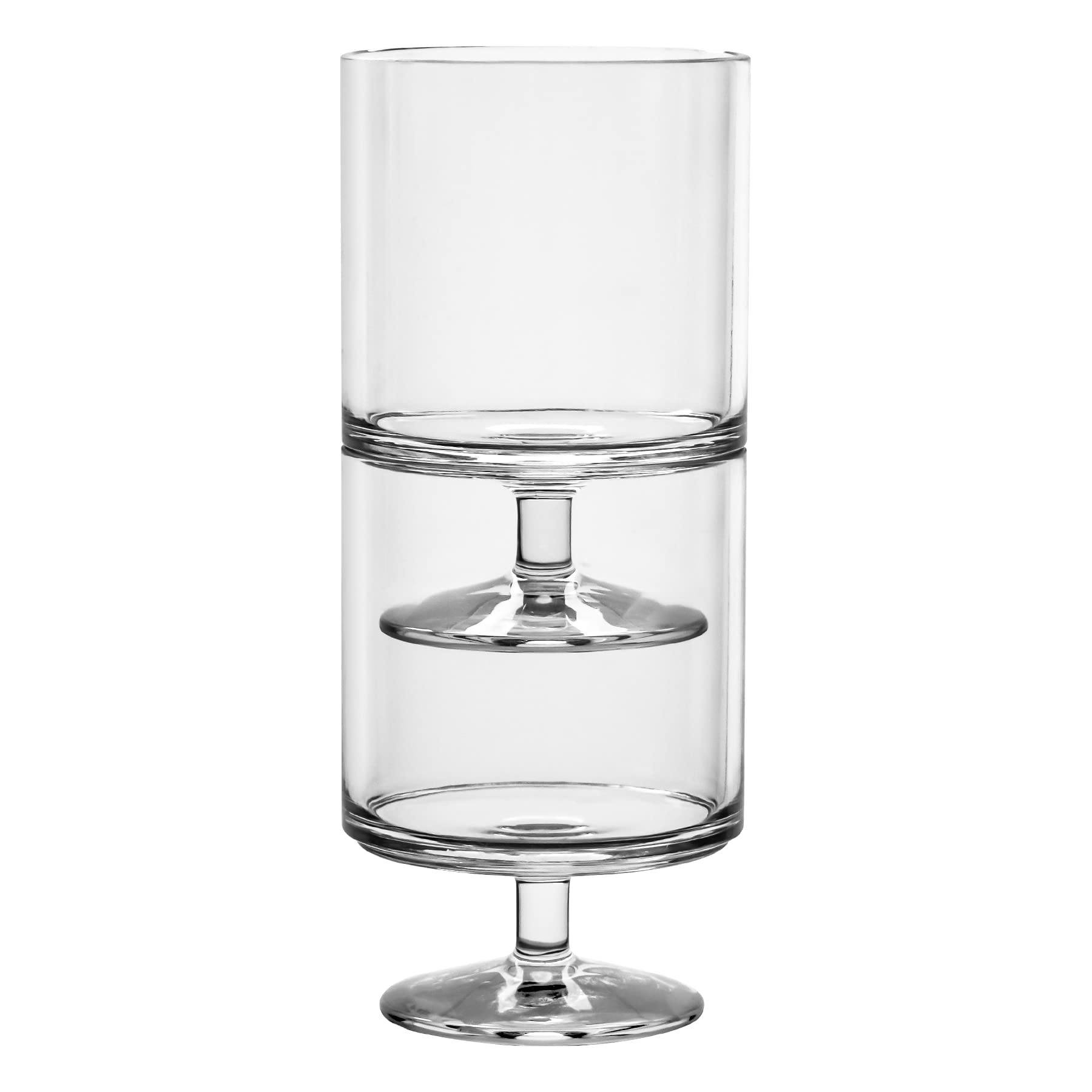 TarHong Juego de 6 copas de vino apilables, plástico premium, inastillable, para interiores y exteriores, 9.5 onzas, transparente