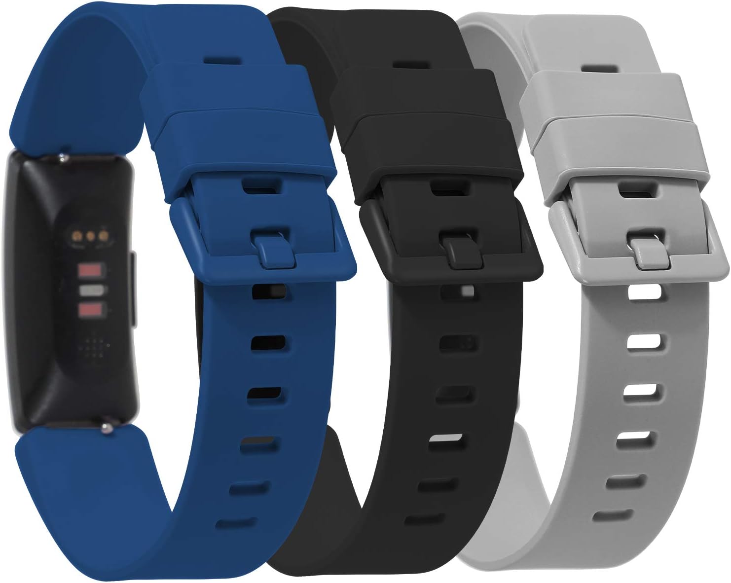 Zacro Straps Compatible for Fitbit Inspire HR & Fitbit Inspire Straps Replacement Bands and Protector Case Covers Soft Adjustable Waterproof Silicone Straps Watchbands (Large)