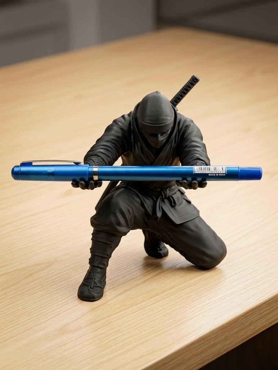 Ninja Warrior Pen Holder Action Figure BLK, 3D Printed Desk Organizer for Office and Study Table Decor