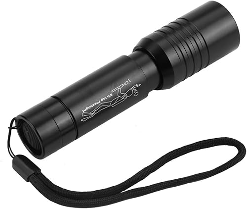 Miniatura 6 de CHICIRIS Linterna subacuática LED, 1200LM T 6 LED de buceo de fotografía con cordón, lámpara de antorcha LED con zoom de mano, lámpara de buceo
