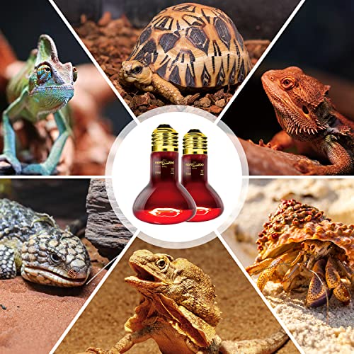 Reptizoo 75W Reptile Heat Lamp Bulb 2Pcs Infrared Heat Emitter Red Heat Lamp For Reptile Amphibian thumb #8