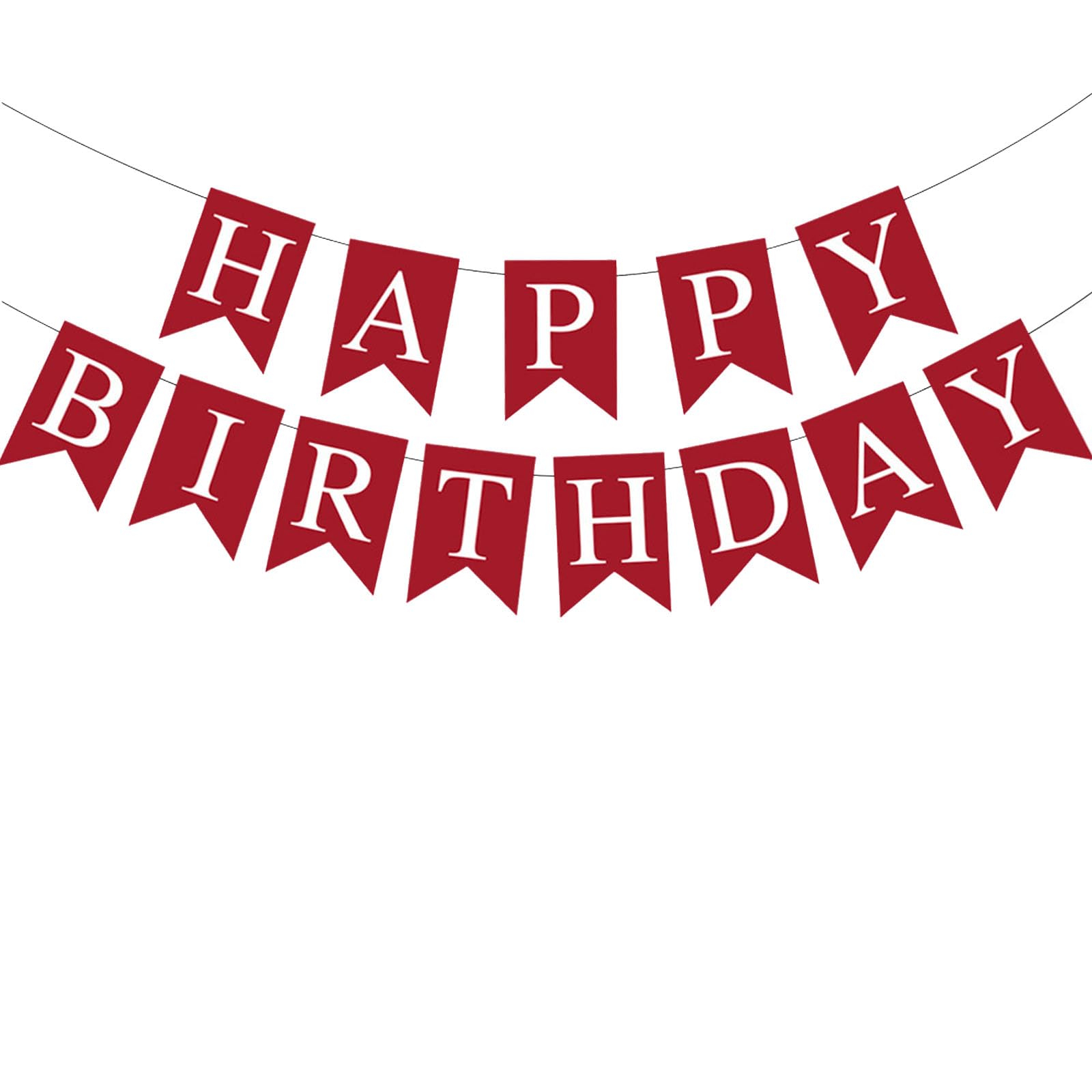 GLASNES Red Happy Birthday Banner Swallowtail Flag Happy Birthday Banner for Kids, Girls, Boys, Men, Women Party Supplies Decorations