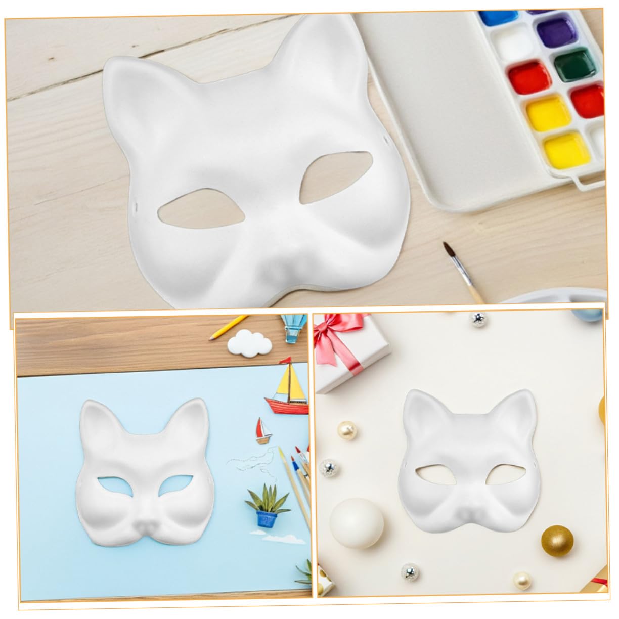 Hohopeti 16 Maschere Vuote da Decorare in Pulp e Volpe Maschere DIY per Halloween e Feste Tema Facili da Dipingere e Personalizzare per Adulti