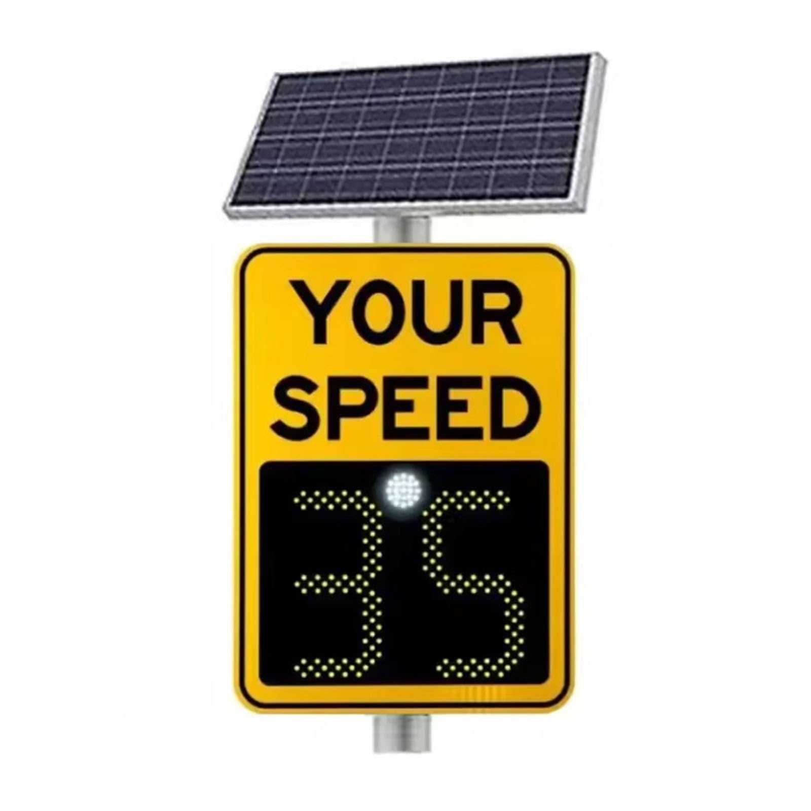 NICHOY 20''X27'' Solar Powered Radar Speed Limit Sign - LED Speed Limit Radar Detective Display,Radar Feedback Sign,Applicable to Highways,