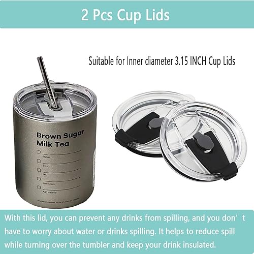 Miniatura 6 de PIVHWIR 2 tapas de vaso de repuesto, tapa de repuesto a prueba de derrames, resistente a salpicaduras, para taza de viaje, se adapta a diámetro