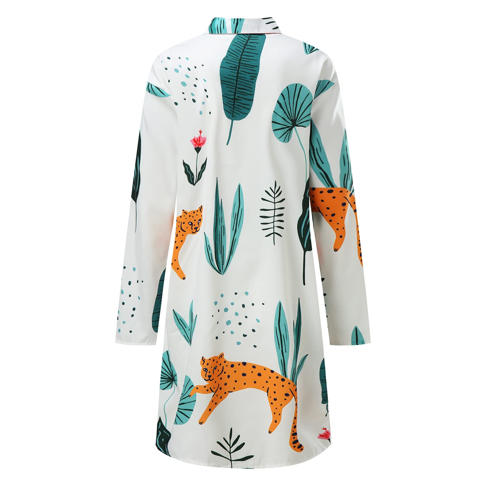 Générique Robe de Chemise de Bouton Plage pour Femmes Bohème Manches Longues Oriental Tunique d'été Gaze Coton,S-2XL