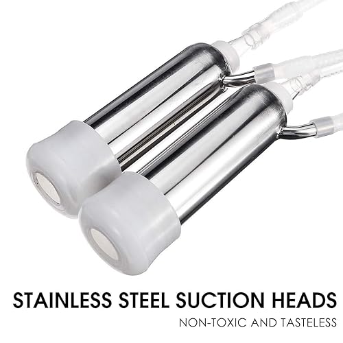 Miniatura 2 de Máquina de ordeño de vaca portátil eléctrica con 2 tazas de pezón, bomba de vacío ajustable, recipiente de leche de 5 L, jerseys, enanos nigerianos,