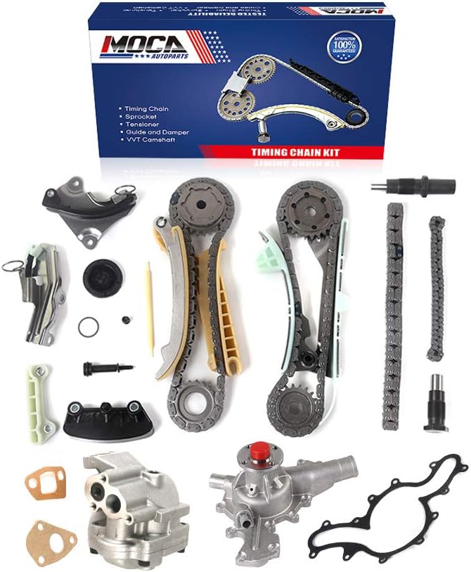 MOCA Timing Chain Kit w/Oil Pump & Water Pump Kit Fit 1997-2002 for Ford Explorer Ranger & for Mazda B4000 & for Mercury Mountaineer 4.0L V6 SOHC 12V E
