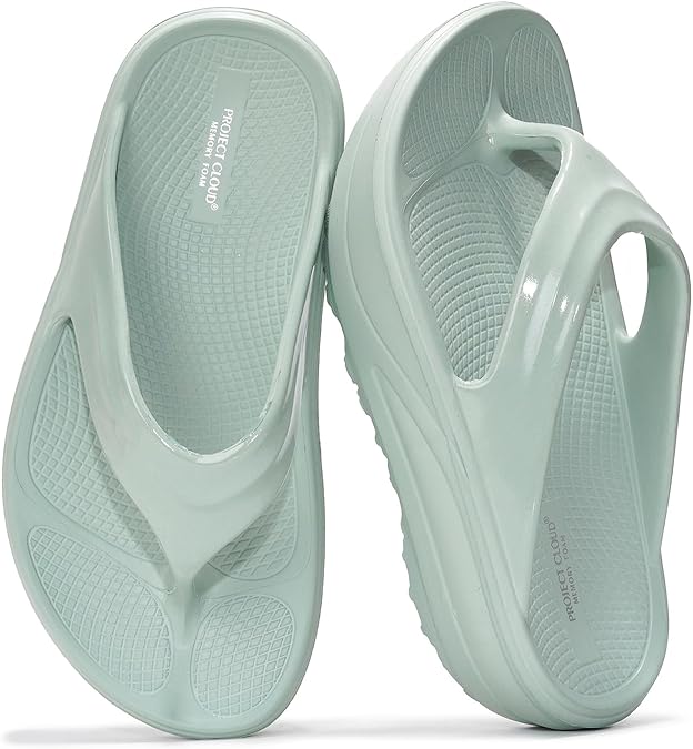 Project Cloud Super Foam Flip Flops for Women Footwear - Memory Foam and Lightweight Platform Sandals Women Beach Vacation Essentials - Non Slip Durable and Soft Slippers (Abra)