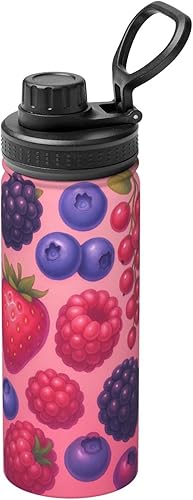 Sweetheart Berry - Botella de agua aislada de acero inoxidable de 18 onzas, divertida taza de viaje a prueba de fugas, para bebidas calientes y