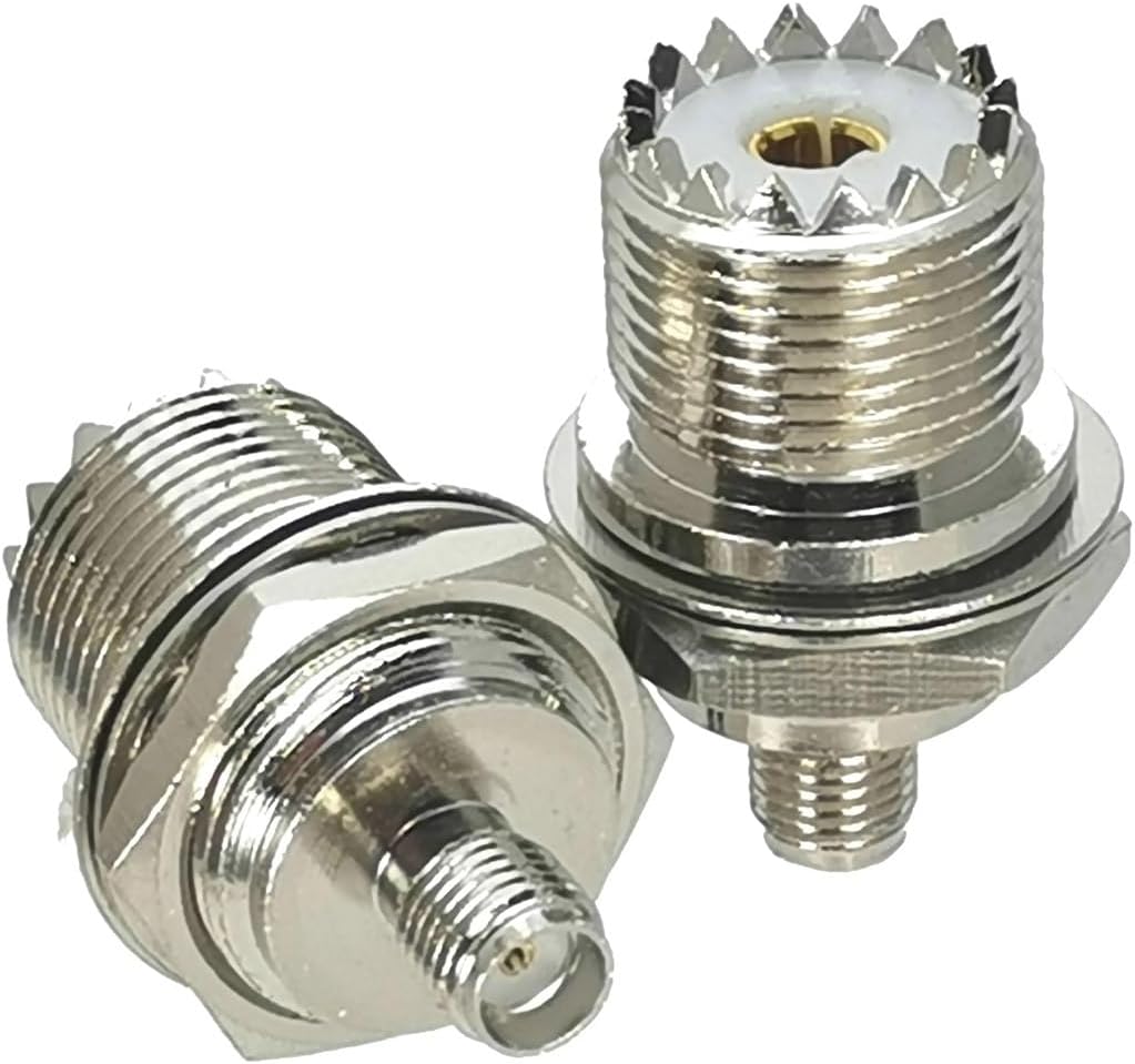 UHF SO239 PL259 to SMA RP-SMA Male & Female Jack Wire Terminals Straight 9 Type RF Adapter Connector(SO239 to SMA Fnut)