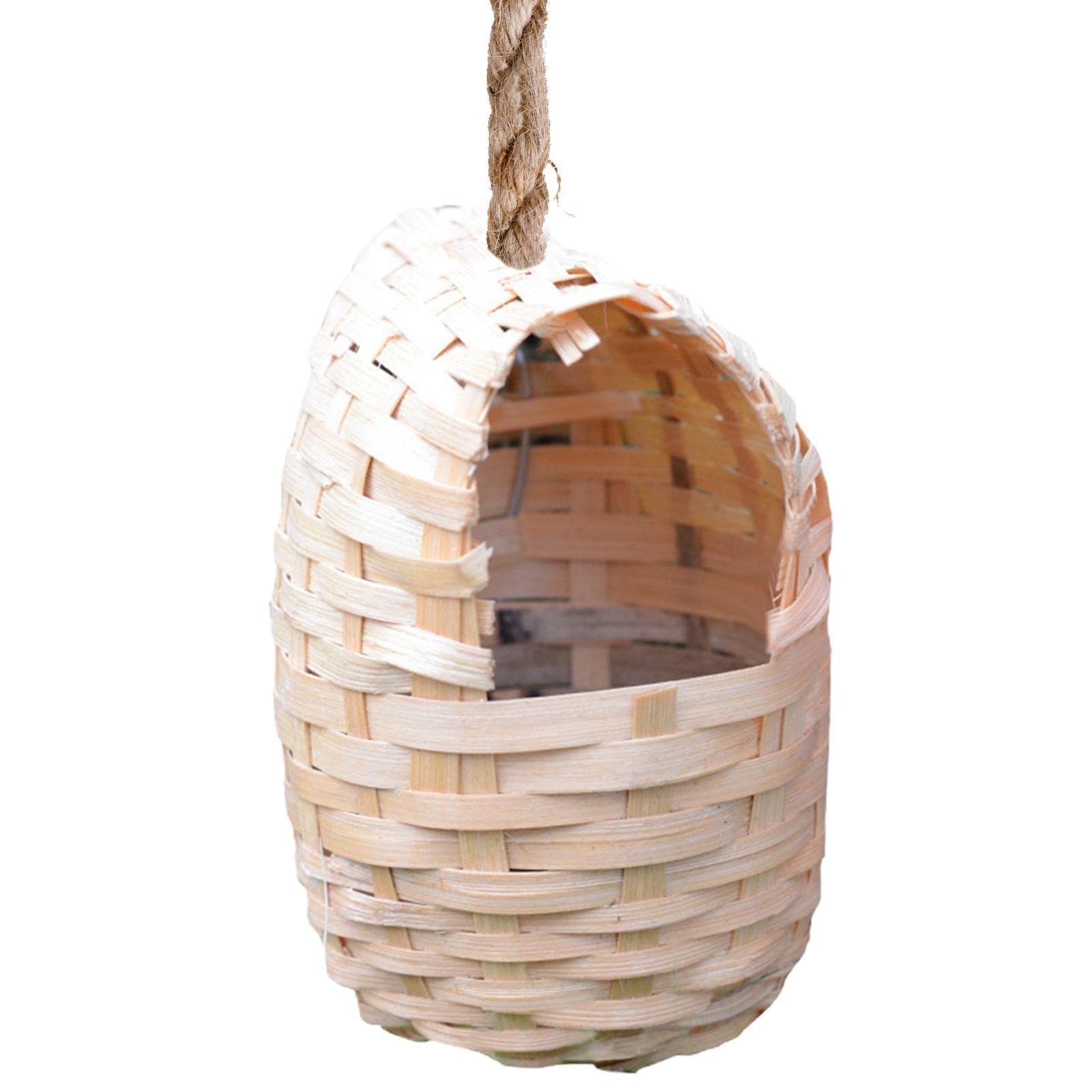 Neamou Woven Bird House For Outside, Natural Woven Canary Bird Nesting Box, Bird Cage House With Ventilation And Heat Dissipation, Bird Garden House