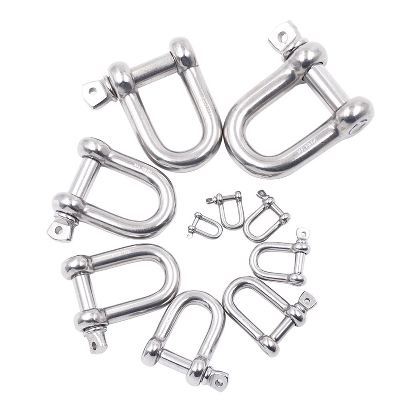 d Ring, Stainless Shackle,Small Shackle,Stainless Steel 316 Marine Grade High Tensile Type M4-M38 Screw Pin Anchor Shackle(M12 5PCS)