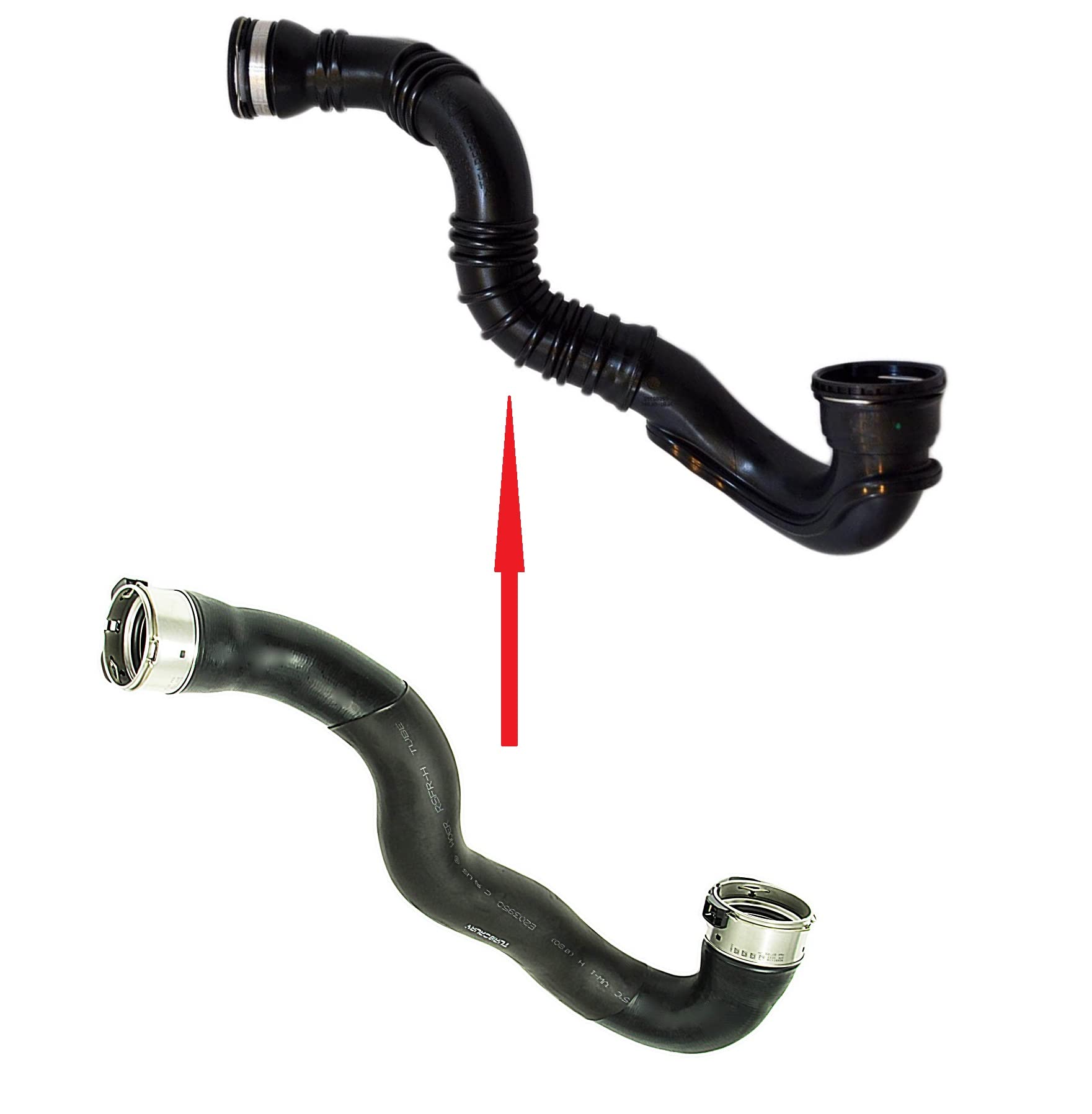 Tubo Intercooler di Ricambio Compatible con Opel Astra J 1.7 CDTI NBR-CR Gomma Kevlar Rinforzato Attacco Rapido Diametro Interno 60/65mm Spessore 5mm