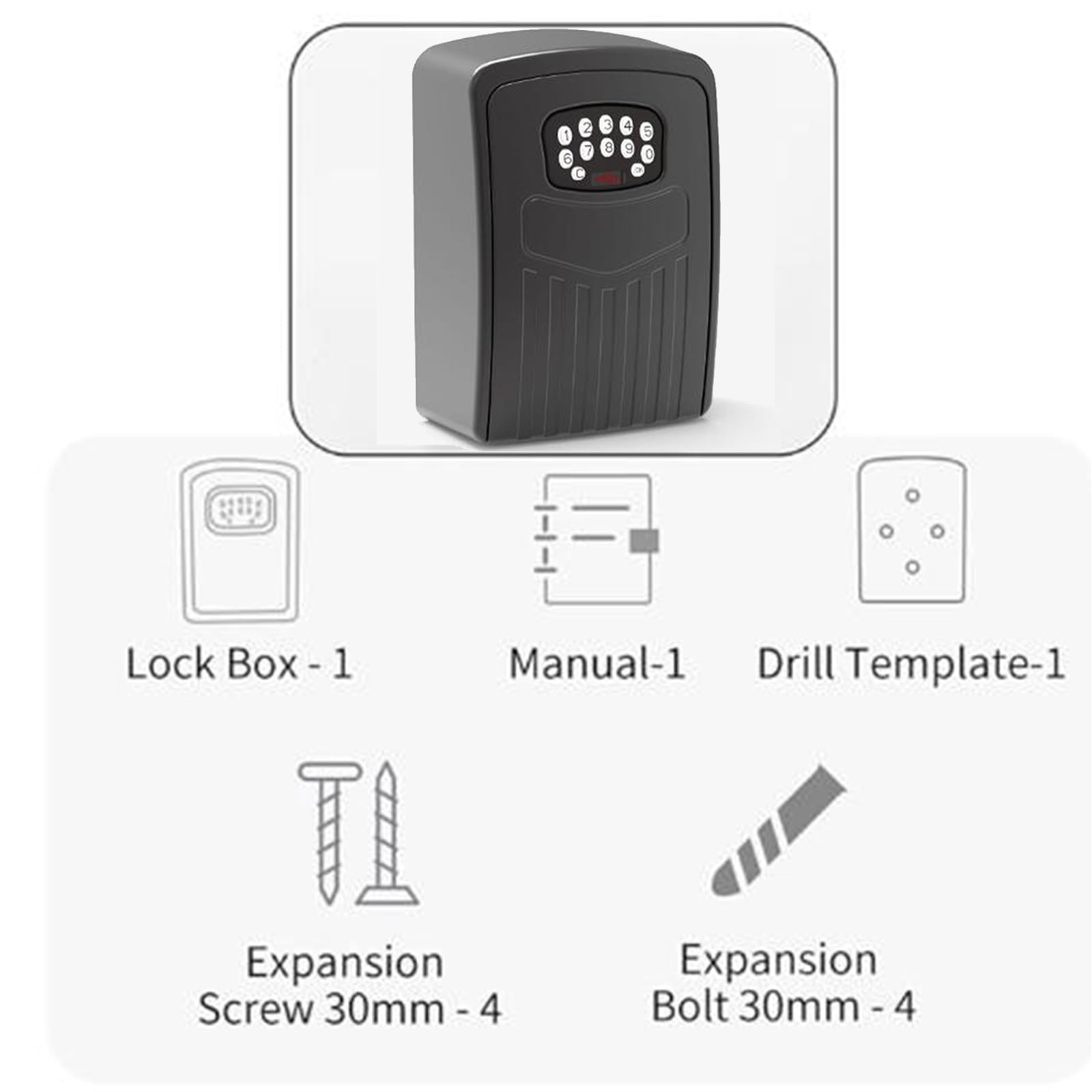 Caja de Bloqueo para Llaves con Bluetooth, Caja Fuerte de Llaves Exterior, Montada en la Pared, Portátil Caja de Bloqueo Caja de Seguridad para Llaves para Casa Oficina Garaje Escuela(Black)