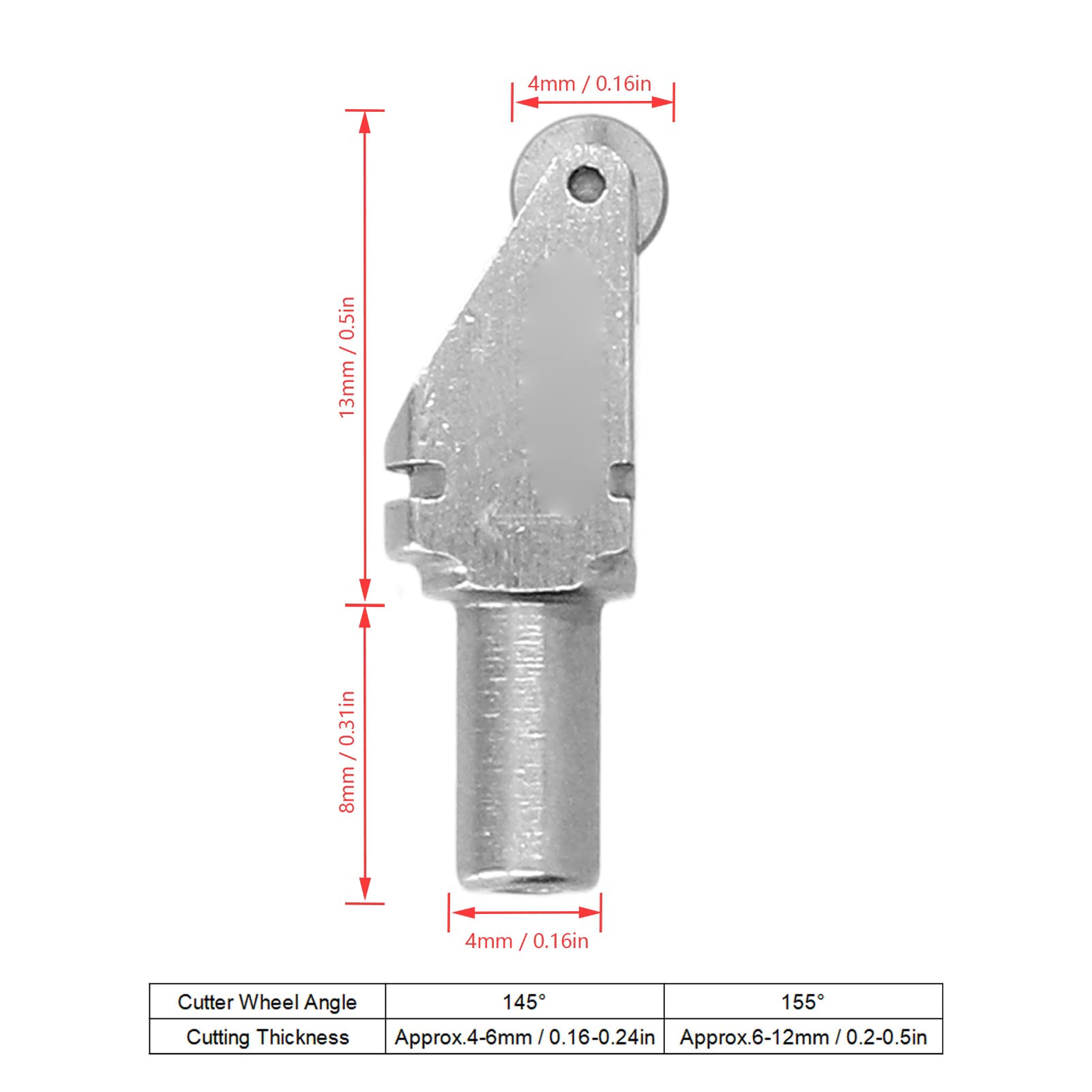 BORDSTRACT 4 Pièces Tête De Coupe De Verre, Remplacement De Tête De Couteau De Machine De Découpe Automatique Triangulaire En Acier Au Tungstène Pour Machines De Découpe De Verre(145°)