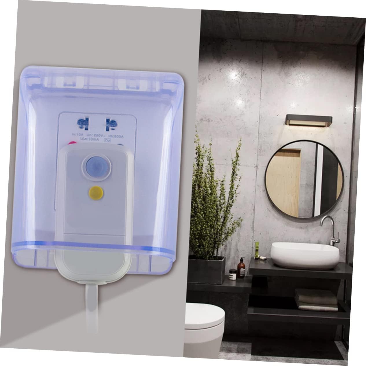 Plug Receptacle Protector Adhesive Weatherproof Outlet Cover Wall Plate 4.33X3.74X1.65In Waterproof Socket Cover for Kitchen Bathroom Outdoor Electrical Outlets 2-Pack
