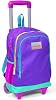 Coral High Lighted Wheeled Rickshaw School and Travel Bag Girls Purple