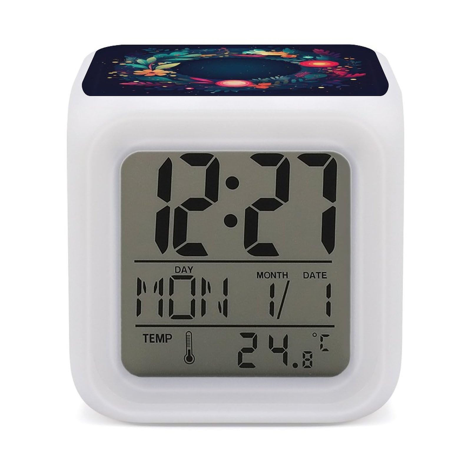 Réveil numérique LED couleur et horloge de bureau pour chambre et maison
