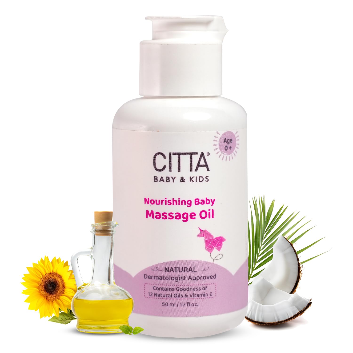 CITTA Natural Baby Massage Oil for New born & Kids | Enriched With Coconut, Olive & Almond oil for baby massage | Promote sleep and growth | Non-Sticky Baby Oil | 50 ml-image-18
