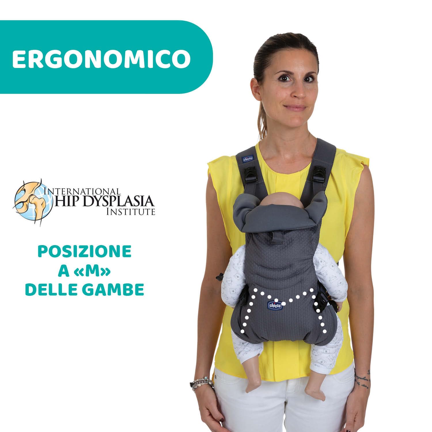 Chicco Easyfit Marsupio Neonati Ergonomico per Bebè e Bambini dalla Nascita a 9 Kg, Porta Bebè Semplice e Intuitivo da Indossare, Fronte Mamma e Fronte Strada, Supporto per Testa e Collo, Grigio