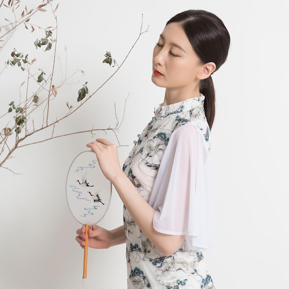 ROYAL SMEELA Robe Qipao pour Les Femmes Blanc Cheongsam Manche Feuille De Lotus Col Mandarin Adulte Cheongsam Fente Qipao Cheongsam Traditionnelle Chinoise Robe Cheongsam Sexy Qipao Chinoise Femme