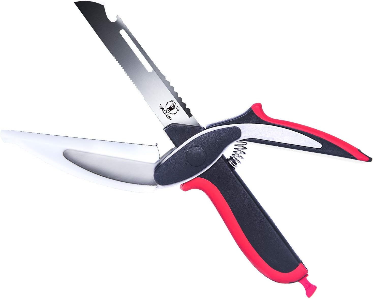 WALLOP Multifunctional Detachable Kitchen Scissors with Cutting Board, Smart Food Cutter, Stainless Steel Clever Cutter, Peeler, Bottle Opener, Salad Chopper