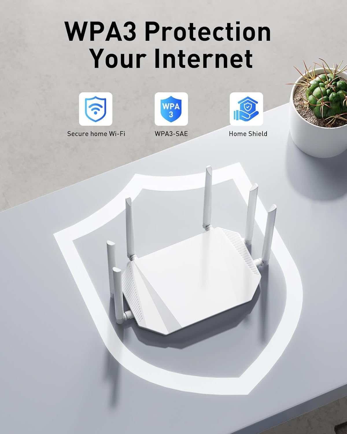 Router WiFi per Internet wireless – AX3000 WiFi 6 Router con 6 antenna Wi-Fi copre fino a 3500 metri quadrati, collega 105 dispositivi, router Gigabit per la casa Wi-Fi IPV6 wireless