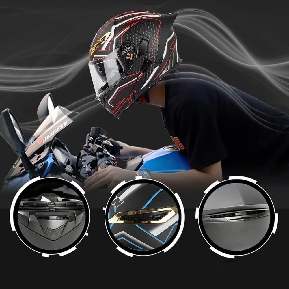 Bluetooth Motorradhelm Integralhelm Klapphelm DOTECE Zertifiziert Flip Vollvisierhelm Motorrad Schutzhelm Mit Doppelvisier Integrierter Helm Motocross Helm Für Männer Und