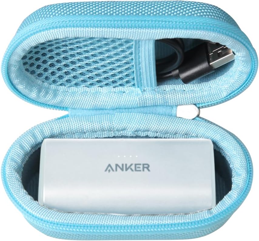 Hermitshell Hard Travel Case for Anker Nano Power Bank, Portable Charger 5,000mAh (Blue)