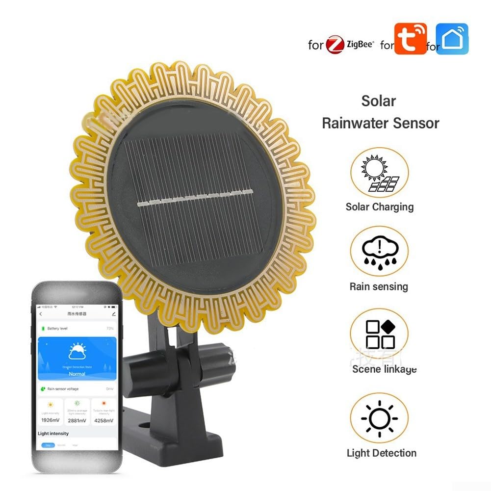 Détecteur De Pluie Solaire Intelligent Tuya Zigbee - IP65, Batterie 1200mAh, Application Mobile