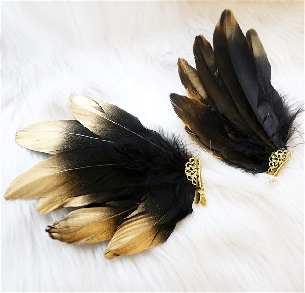 Amazon.com : Handmade Feather Angel Wings Hair Clips Hair  display picture 3