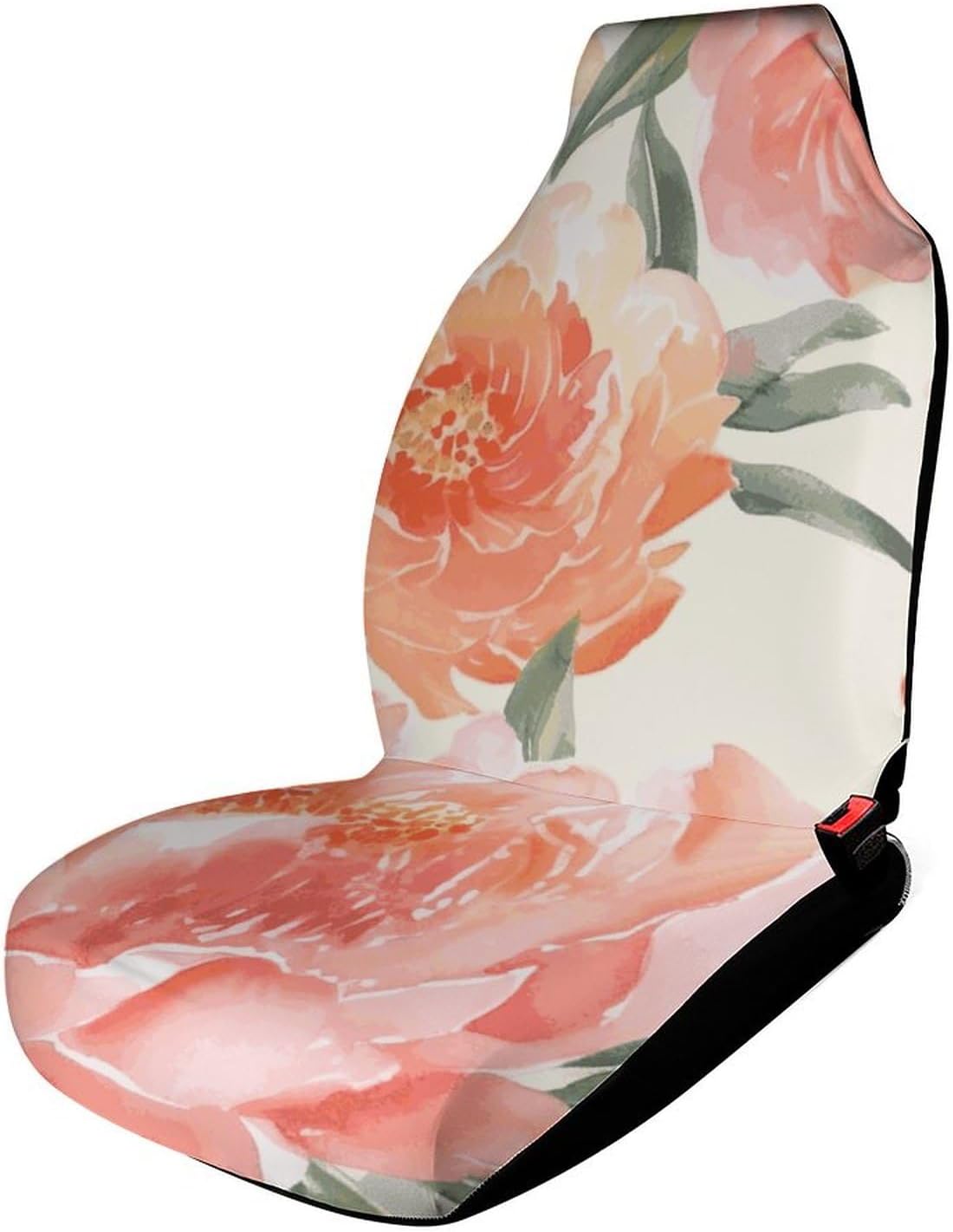 Car Seat Protectors Peach Peony Printed Car Seat Cover Waterproof Easy to Install for Most Cars Babies and Pets