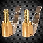 Toolwiz Verrouillage de 1/4" Air Gonfleur à pneus Chuck, 2 Boîte portable Air Accessoires pour compresseur Air Adaptateur tête de valve Presta Joint avec connecteur Barb à utiliser avec pression d'écartement des pneus