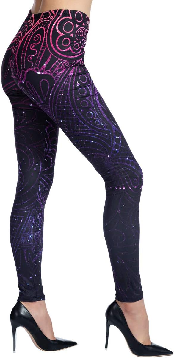 Ndoobiy Printed Leggings Basic Workout Yoga Pants Buttery Smooth Womens Leggings
