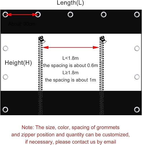 Miniatura 6 de WZYJLyds Lona impermeable con ojales pérgola paneles laterales de lona transparente con cremallera cortinas transparentes de PVC para exteriores