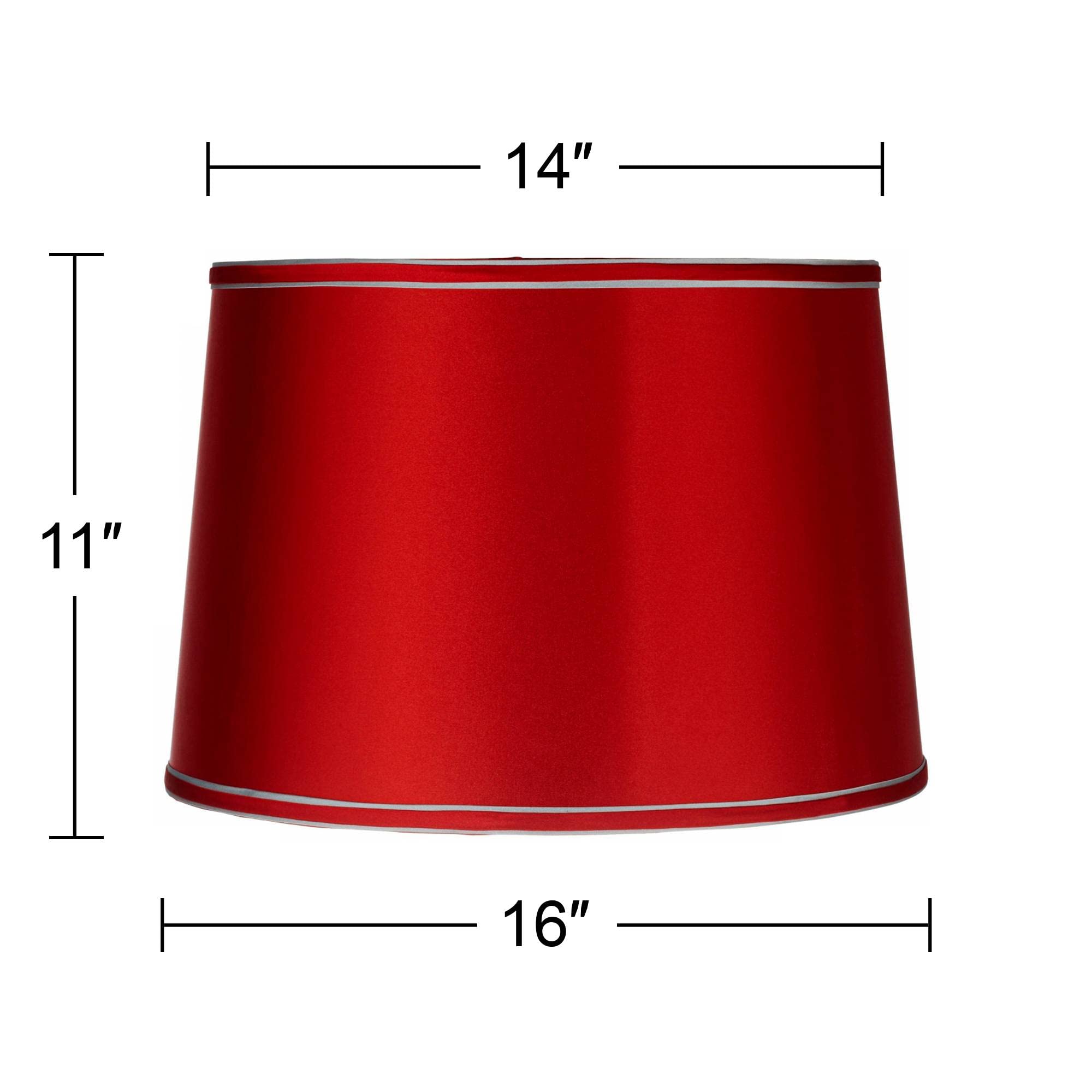 Sydnee Satin Red Large Drum Lamp Shade (Pre-Assembled) 14