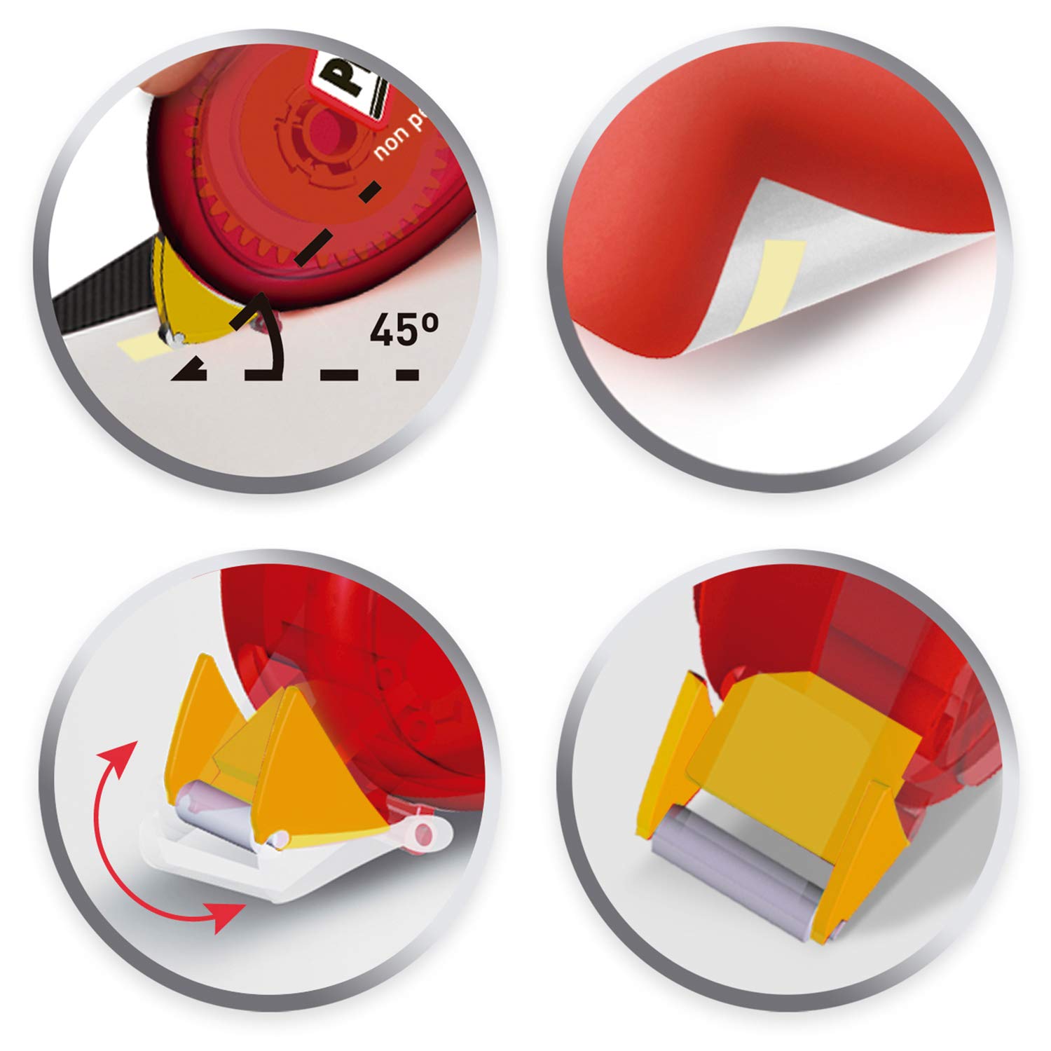 Pritt 9HZCGXBP1X Compact Non-Permanent Adhesive Roller for Removable and Permanent Adhesive, Tape Length 10 m, Tape Width 8.4 mm, Economy Set with 4 Adhesive Rollers