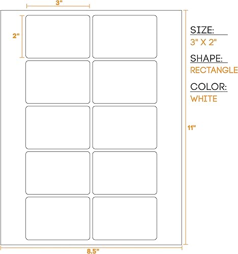 Miniatura 4 de Etiquetas impermeables para aceites esenciales, 50 rectángulos, 3 x 2 pulgadas, esquinas redondeadas, a prueba de aceite, altamente duraderas,