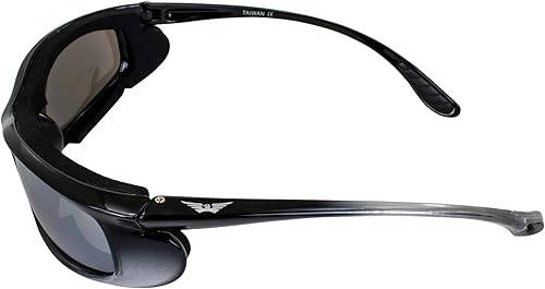 Miniatura 3 de Global Vision Lentes de sol de motocicleta acolchados de espuma para hombres y mujeres, lentes de espejo de policarbonato inastillables con marco