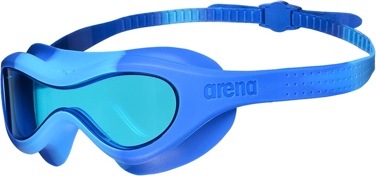 ARENA Máscara de natación unisex para niños, diseño de araña, para niños y niñas de 2 a 5 años, lente antivaho sin espejo, correa fácil de usar, vista amplia, ajuste cómodo