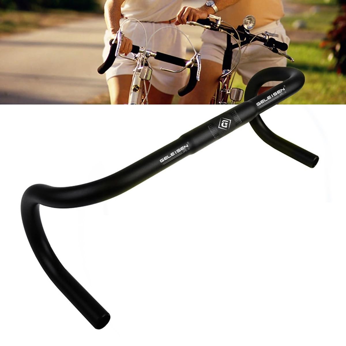 Guidon Vélo Route 25,4 Mm - Alliage Aluminium 6061, Largeur 420 Mm, Noir Mat, Pour Cruiser Et BMX