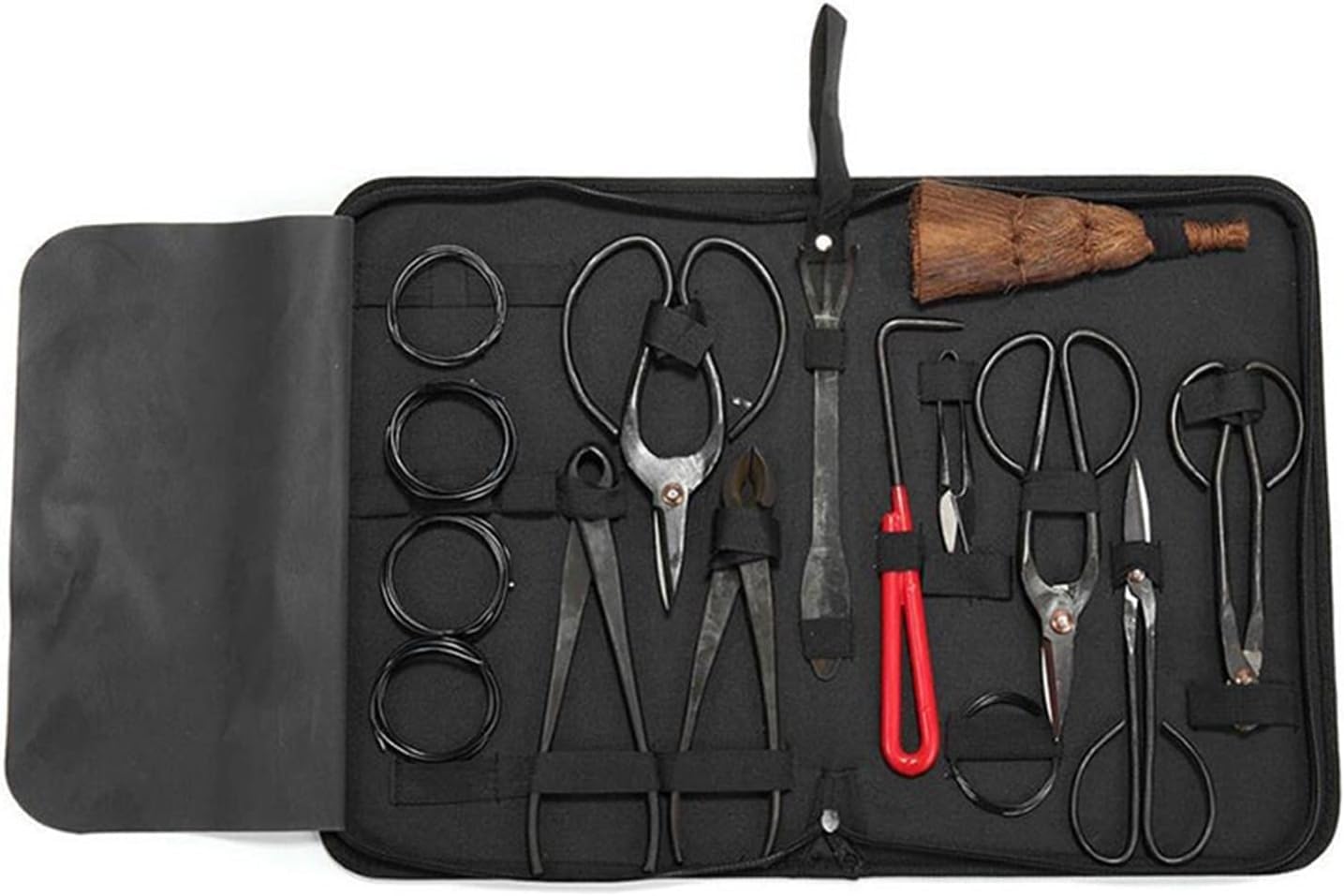 Herramientas de Jardinería Kit Juego de Herramientas de jardín, Juego Completo de 14 Piezas de Tijeras para Ramas de bonsái, Juego Completo de Herramientas de Acero al Carbono con Caja de Nailon ad
